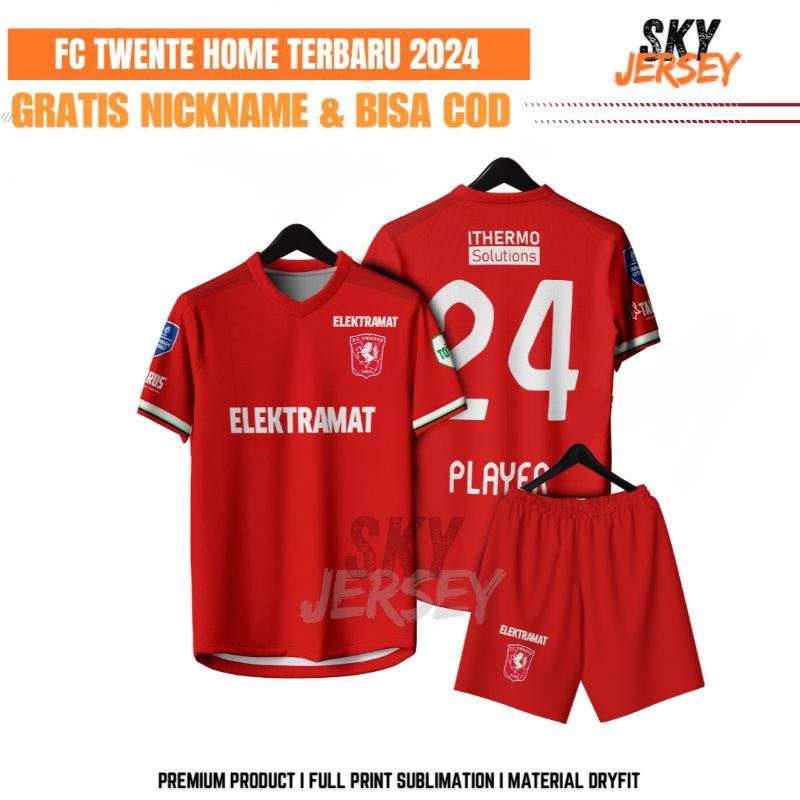 Jersey FC Twente Home New 2024/2025 Premium Fullprinting Gratis Pasang Nama dan No Punggung