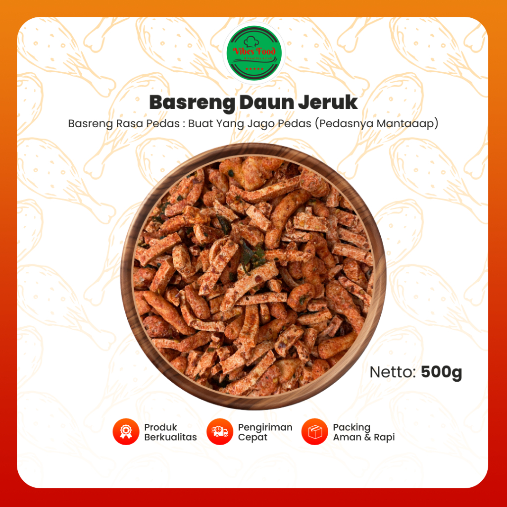 

(TERMURAH) Basreng 500Gram PREMIUM Pedas Daun Jeruk Cemilan Bakso Goreng Stick Renyah Gurih Enak 500gr