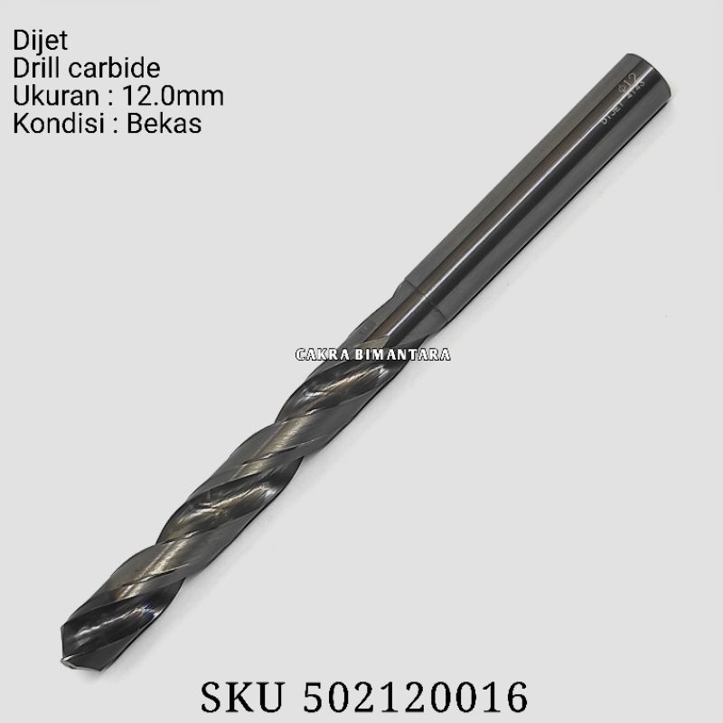 Dijet Carbide drill 12.0mm mata bor bekas 12.0 mm untuk besi baja per keras 12mm