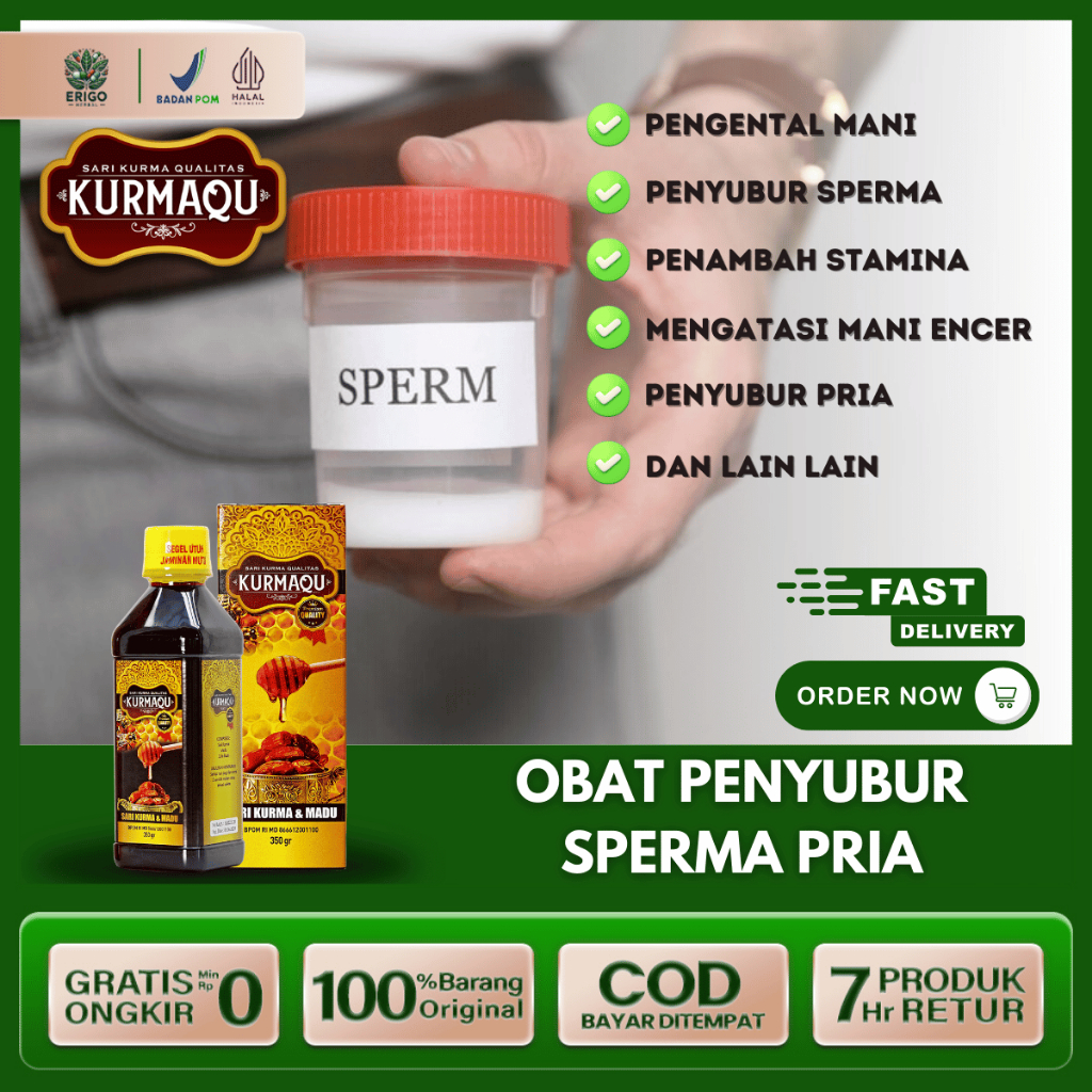 Obat Penyubur Sperma Pria Madu Pengental Sperma Pria Azoospermia Penambah Sperma Pria Kurmaqu 350gr