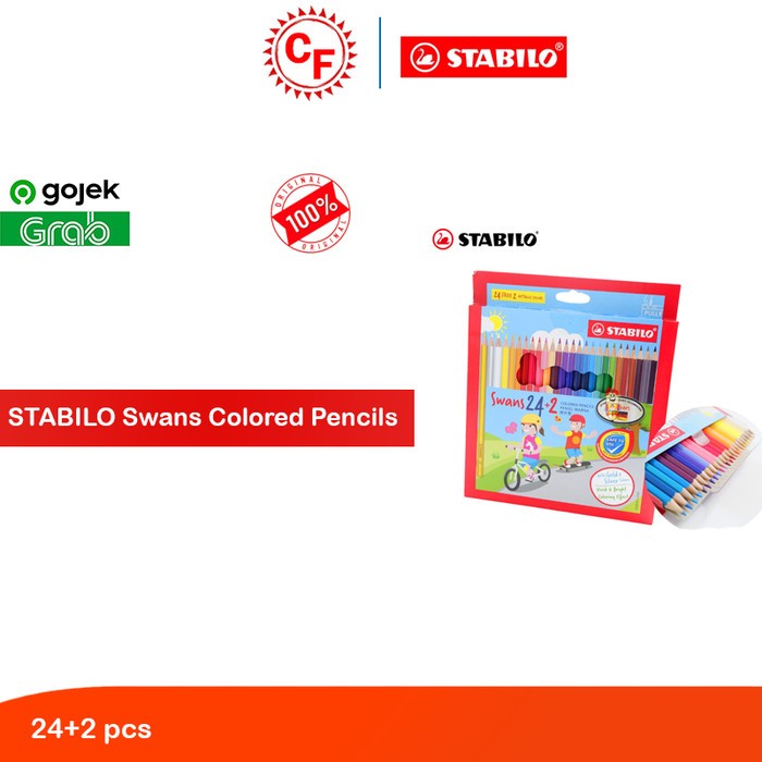 

Pensil Warna Stabilo Swans Colored Pencils isi 24+2 pcs