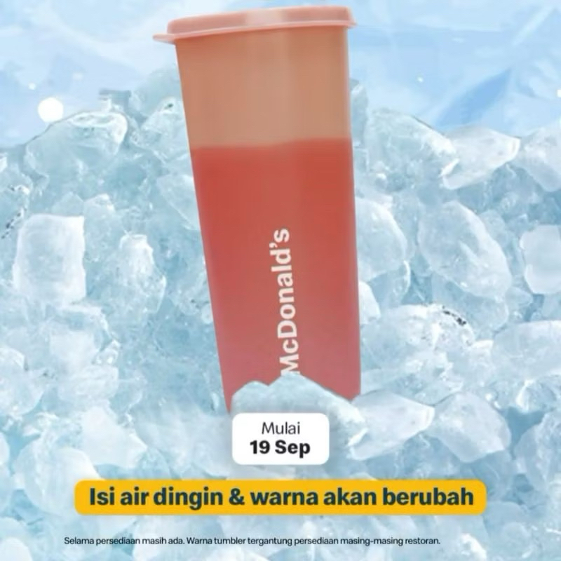 McDonald's Color Changing Tumbler McD Indonesia Kuning Merah Muda Biru Ungu Happy Meal