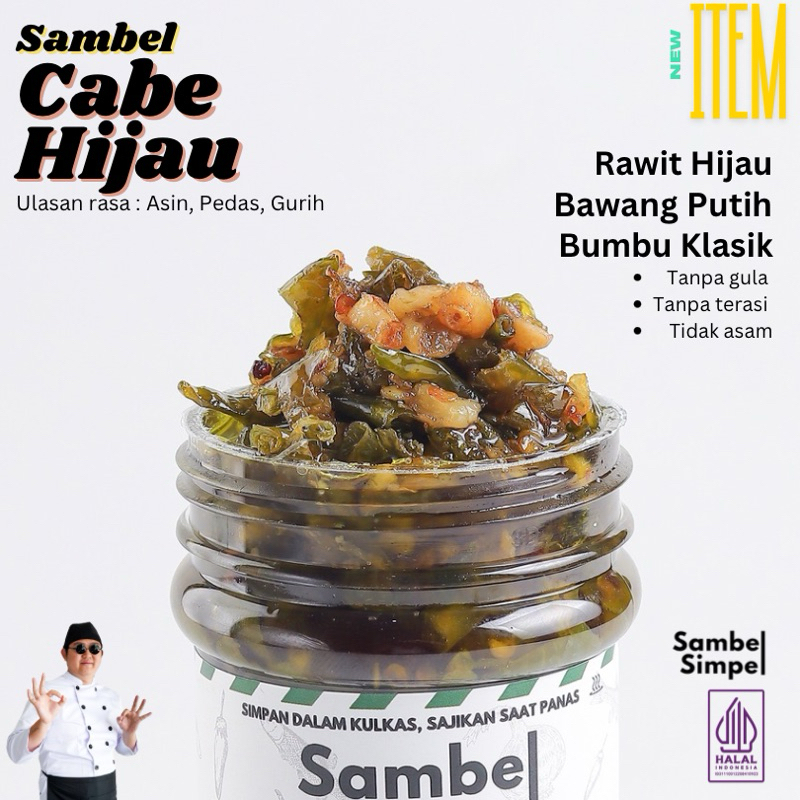 

Sambel Simpel - Sambal Cabai Ijo - Cuma Cabe Ijo