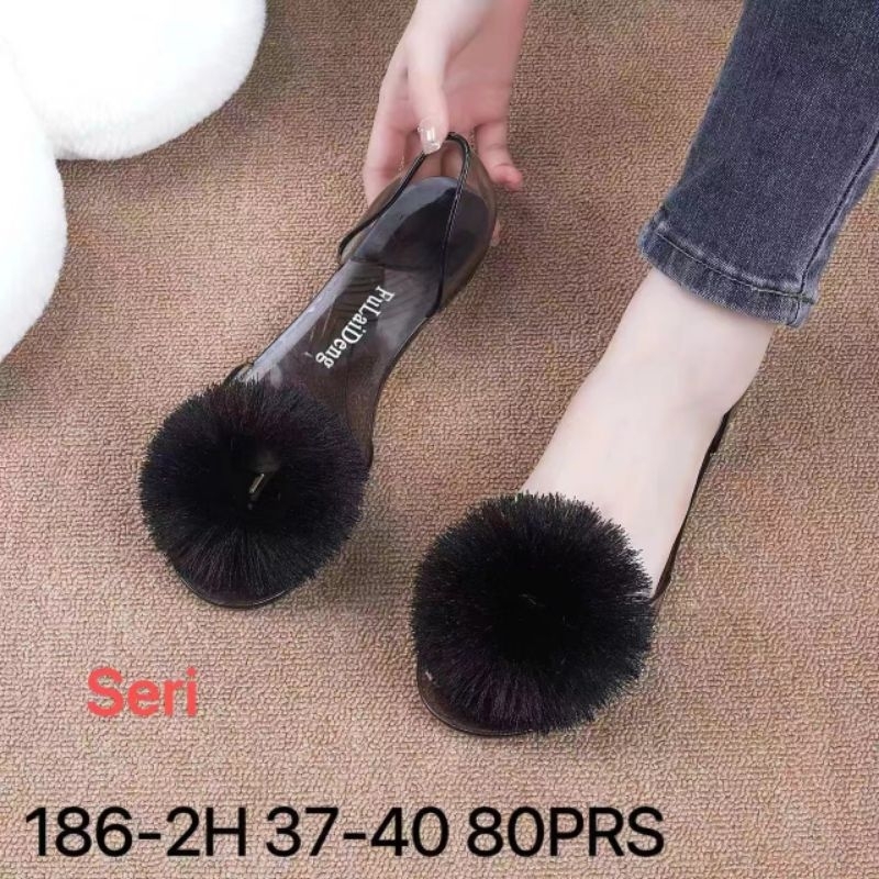 Sandal  sepatu Wanita Jelly  Korea  Flatform Import Kekinian alina186-2