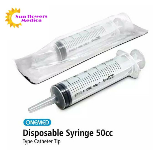 Spuit 50cc Onemed Lubang Tengah ( Catheter Tip) Per Pcs