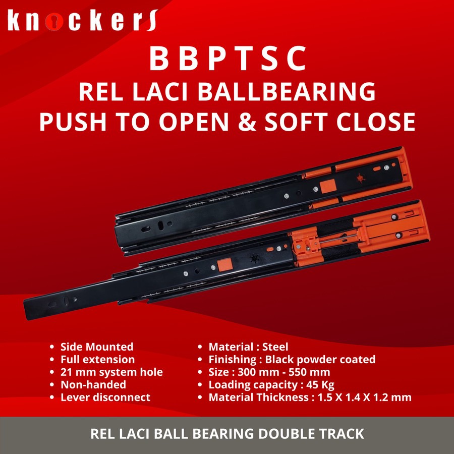 KNOCKERS REL LACI DOUBLE TRACK PUSH TO OPEN SOFT CLOSING BBPTSC