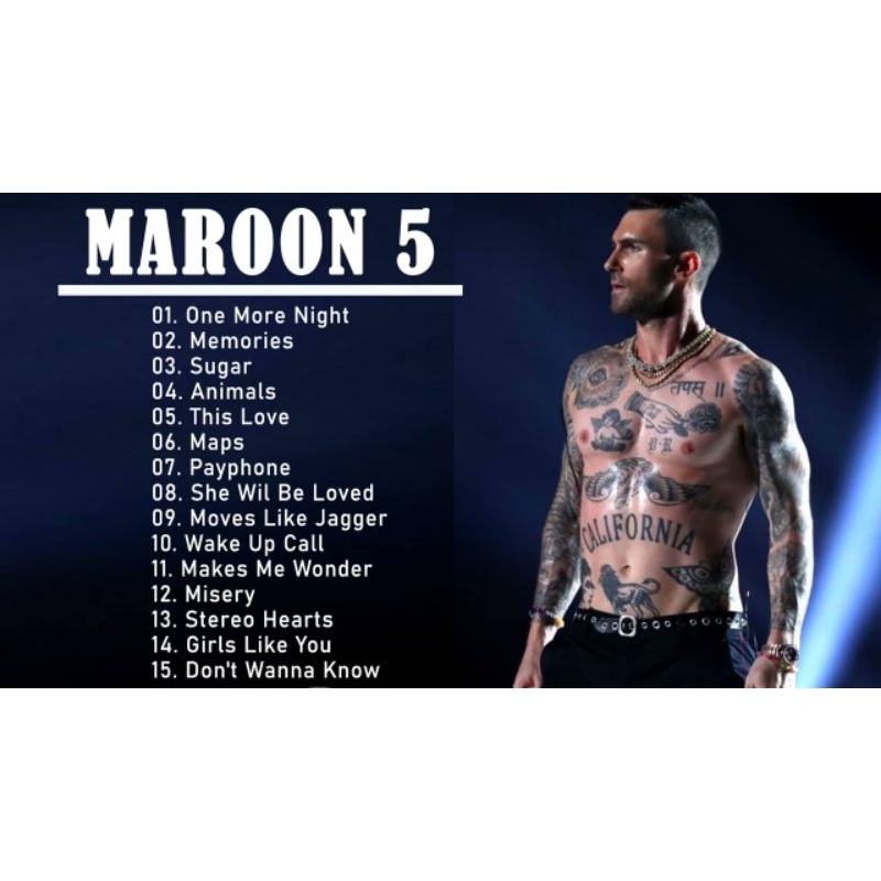 KASET COMPACT DISC CD AUDIO LAGU MAROON 5-CD LAGU BARAT-KASET CD LAGU POP BARAT-KASET CD MOBIL LAGU 