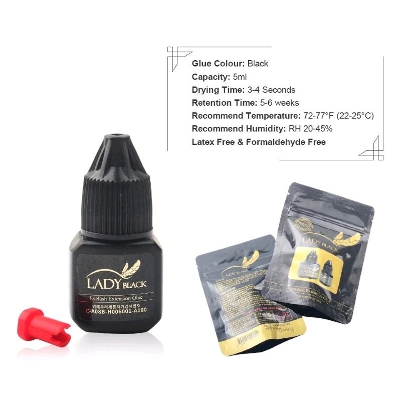 LEM BULU MATA TANAM TAHAN LAMA/LADY BLACK/GLUE EYELASH EXTENSION