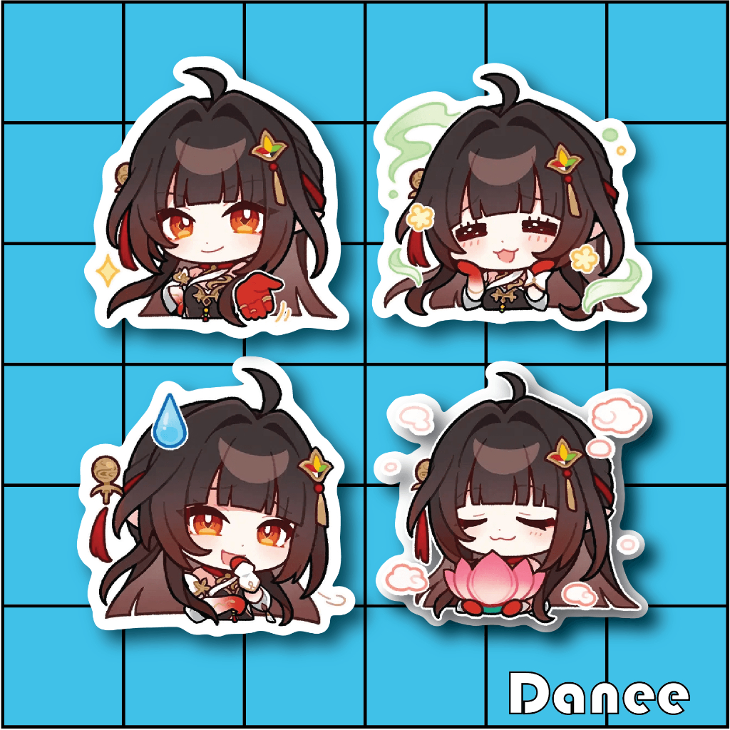 

[Stiker Honkai Star Rail Vinyl Anti Air] Lingsha, Stiker Anime Vinyl Tahan Air dan Awet, ukuran +-6 cm