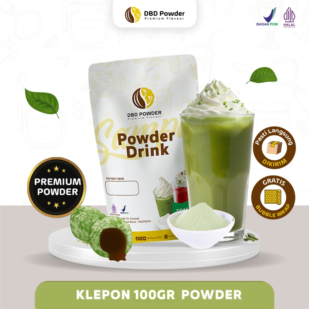 

Sample Bubuk Minuman Klepon 100 Gram - Sample Powder Coconut Green Cake 100 Gram