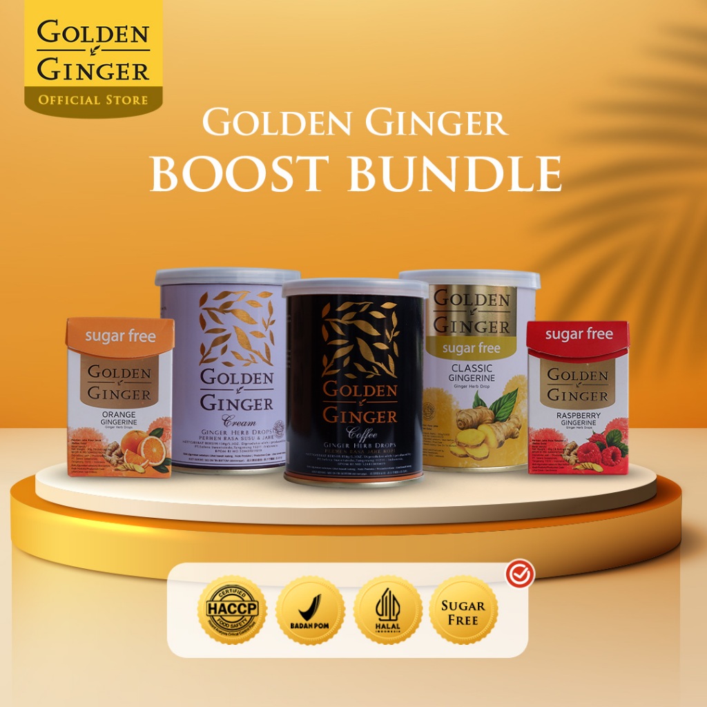 

Golden Ginger Boost Bundle (Orange, & Raspberry Flip Top, Coffee, Cream, & Classic CAN)