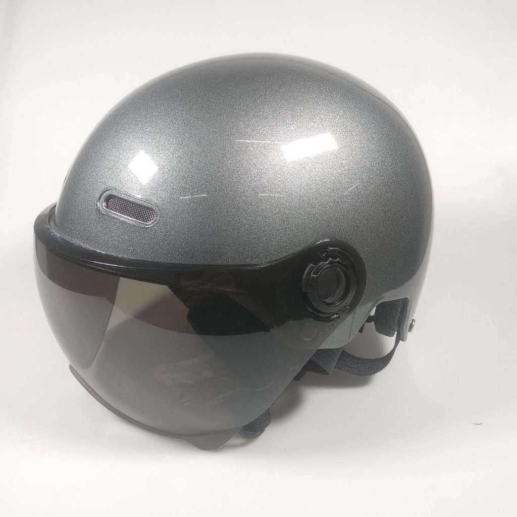 Helm Sepeda Skuter Half Face Dark Visor Retro Vintage