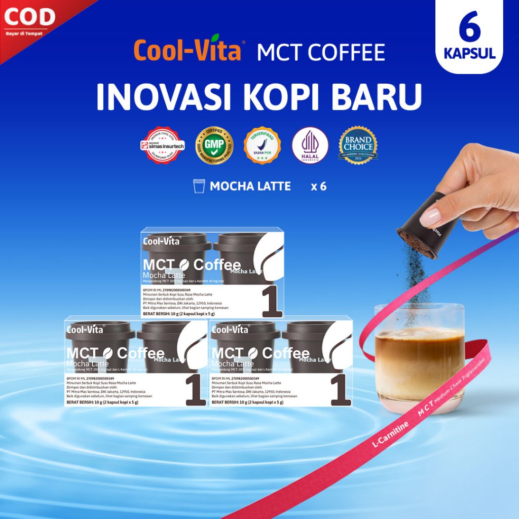 

[3 Box- 6 Capsule] Coolvita MCT Coffee Capsule Mocha Latte Inovasi Kopi Baru