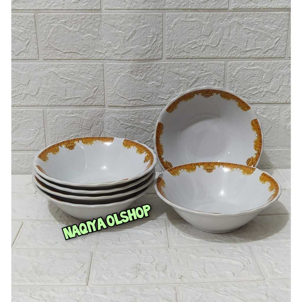 Mangkok Keramik Motif Mahkota 7 Inch /Mangkok Serbaguna/Mangkok Keramik