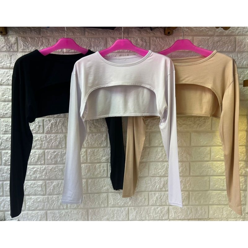 Frendi collection | Crop top wanita import, manset crop top premium, atasan manset crop top lengan p