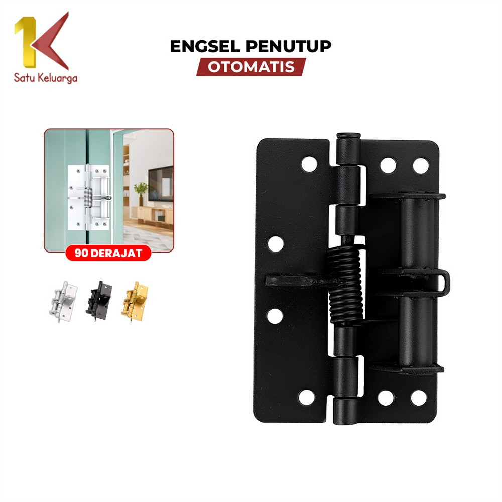 Satu Keluarga Engsel Penutup Pintu Otomatis 90° Anti Karat C1125 Metal Plat Engsel Spring Door Close