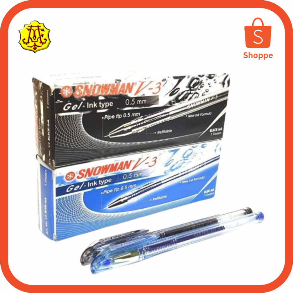 

PENA SNOWMAN V-3 GEL HITAM/BIRU