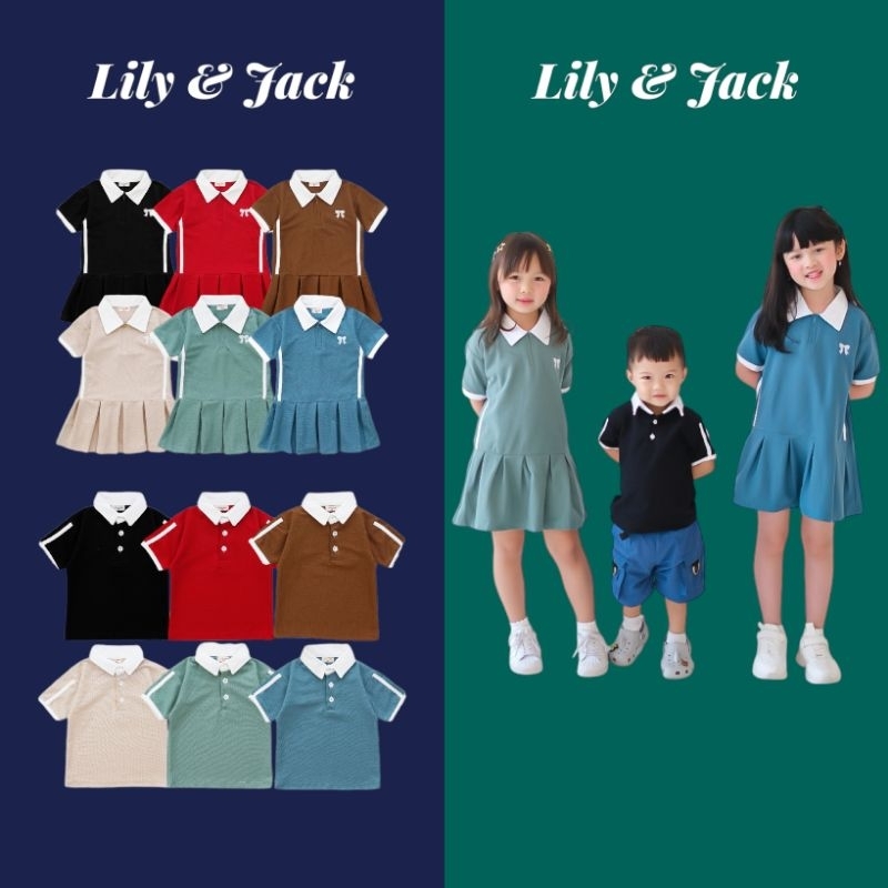 Kaos polo anak couple dress polo anak perempuan baju padel anak couple baju tennis anak Jack & Lily 