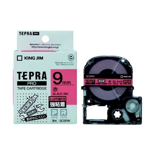 

King Jim SC9RW Tepra PRO Tape Cartridge 9mm, Red