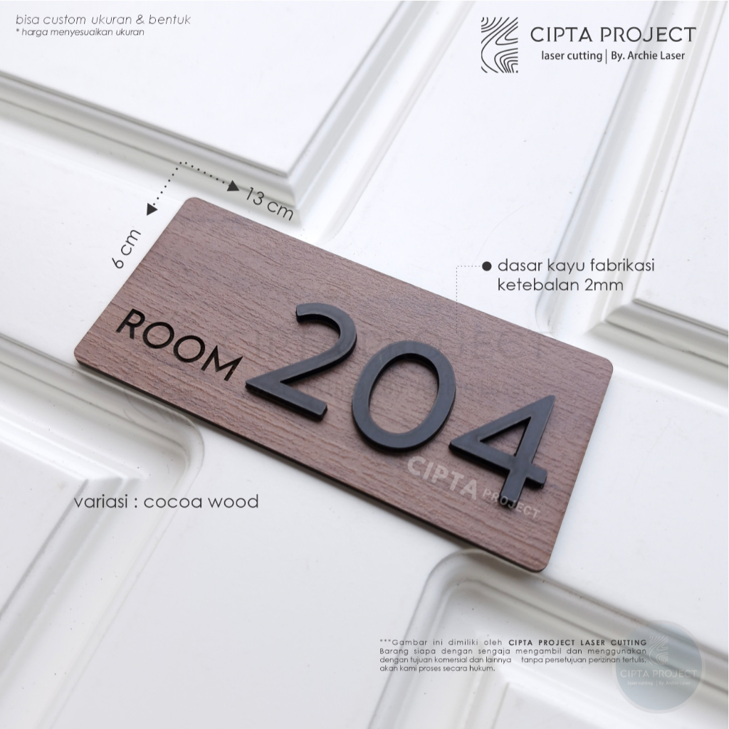 Termurah  Nomor Kamar Kayu Murah Kost / Villa / Hotel / Penginapan / Dekorasi Dinding / Nomor Loker