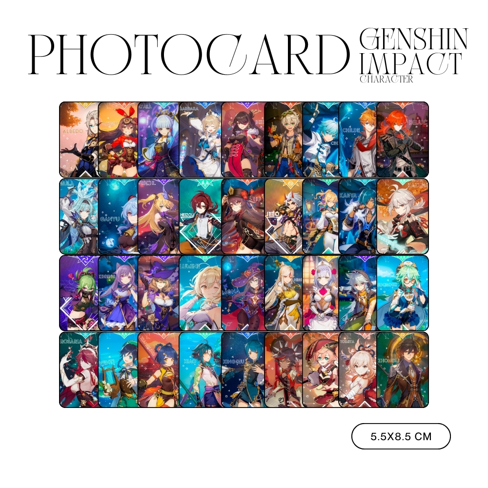 PHOTOCARD GENSHIN IMPACT KARAKTER (HARGA 1 PCS + LAMINASI 2 SISI) JPOP CARDS IDOL UNOFFICIAL AMBER A