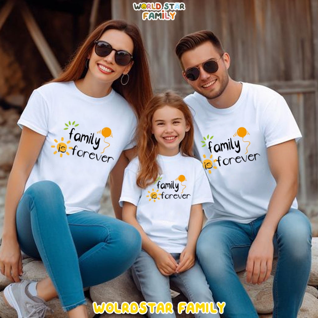 WSF Kaos Couple Keluarga FAMILY IS FOREVER kaos couple Anime Lucu kaos Anime Anak Kaos Couple Keluar