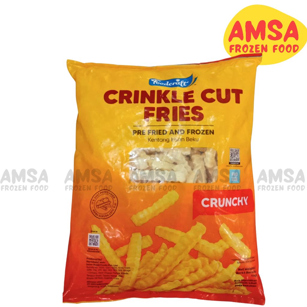 

Foodcraft Crinkle Cut Fries Frozen Kentang Goreng Beku Tekstur Renyah 1 Kg