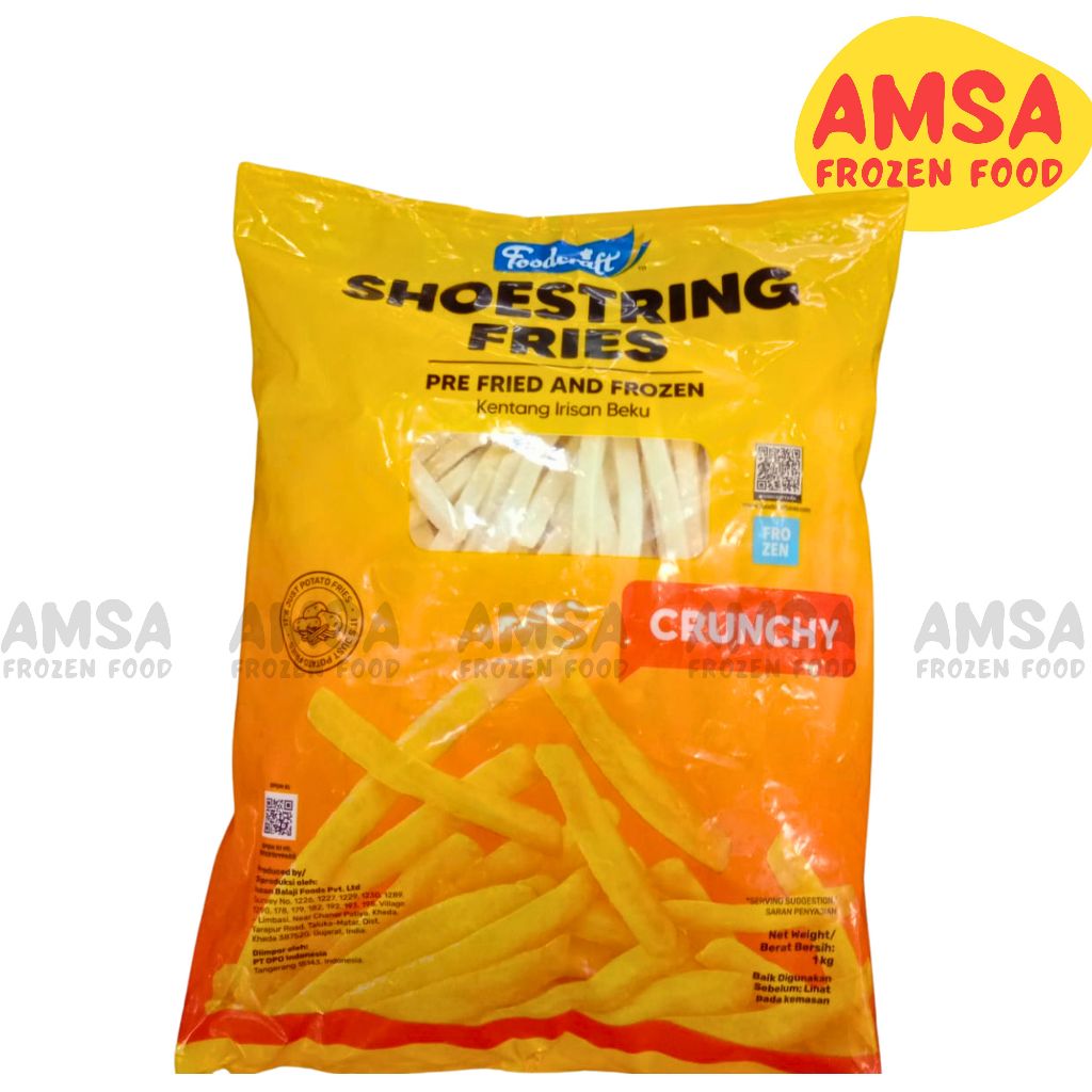 

Foodcraft Shoestring Cut Fries Frozen French Fries Kentang Goreng Regular Beku 1 Kg