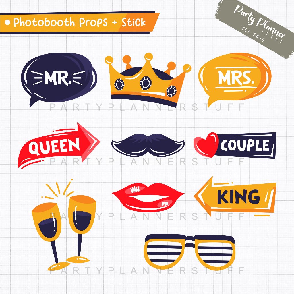 Fun props wedding perlengkapan aksesoris stik foto wedding custom tulisan photobooth props photoboot