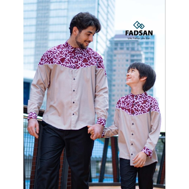 FADSAN - BAJU KOKO COUPLE AYAH DAN ANAK TERBARU LENGAN PANJANG ADIKARA SERIES by FADSAN