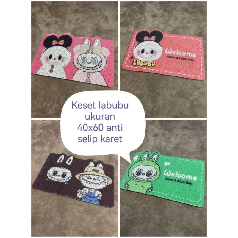 keset kaki karet bihun anti selip motip labubu  40x60 full print karakter