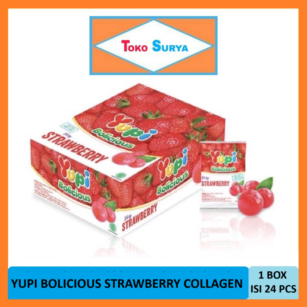 

Yupi Bolicious Gummy Candies Very Strawberry Collagen 24 Pcs x 5 Gr