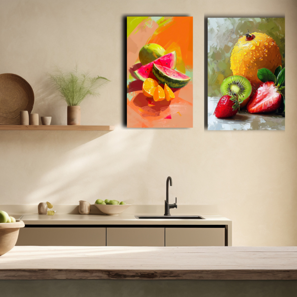 Hiasan Dinding Wall Decor Pajangan Ruang makan dan dapur ukuran 20x30 dan 30x40 motif buah