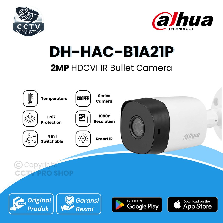 Dahua Cooper DH-HAC-B1A21P/B1A21U 2MP IR Camera Outdoor
