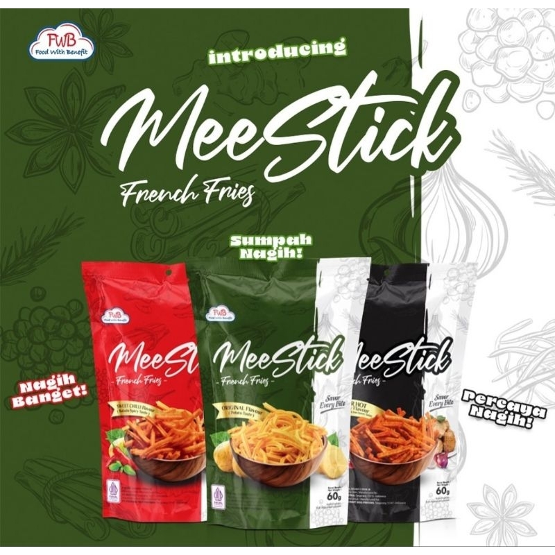 

MEE STICK French Fries Super Hot/Original/Balado 60Gr