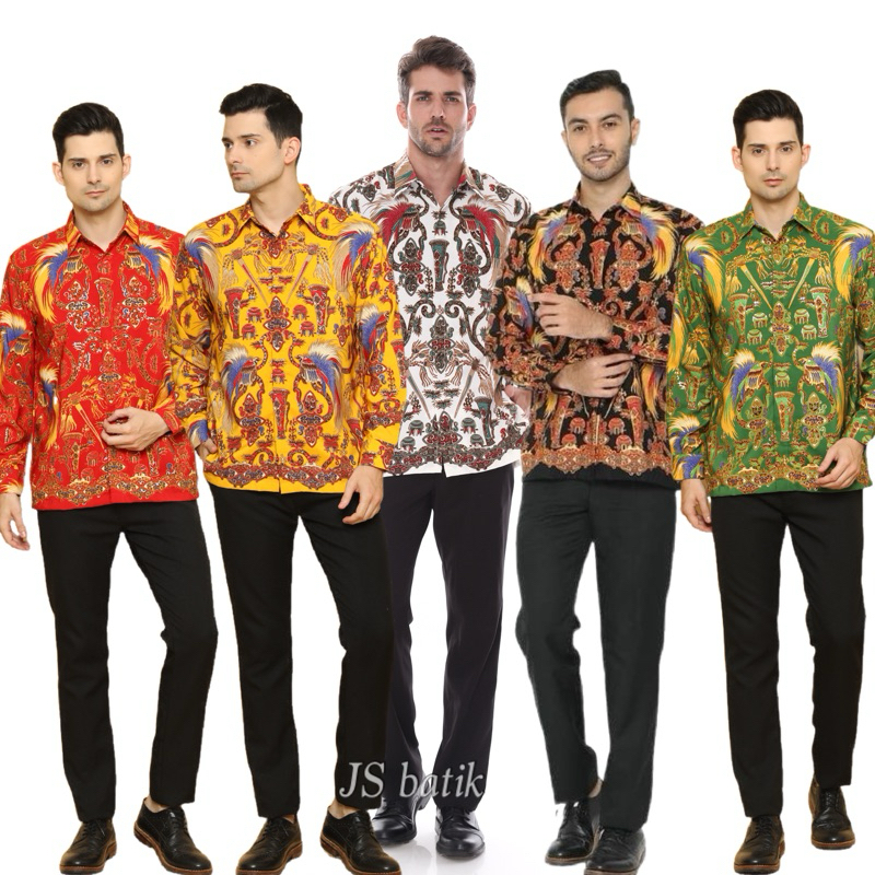 JSBATIK (READY 6 Warna) Setelan Kemeja + Blouse Wanita Batik Papua Cendrawasih / Bahan Semisutra Pra