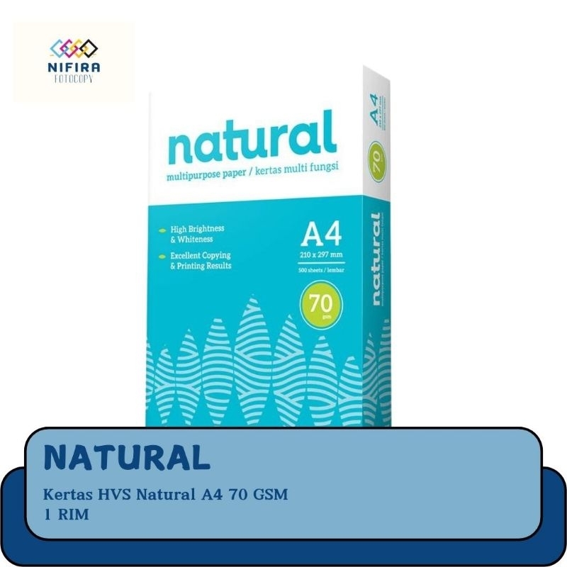 

Kertas HVS Natural A4 70gsm 1RIM | Kertas print | Kertas Fotocopy