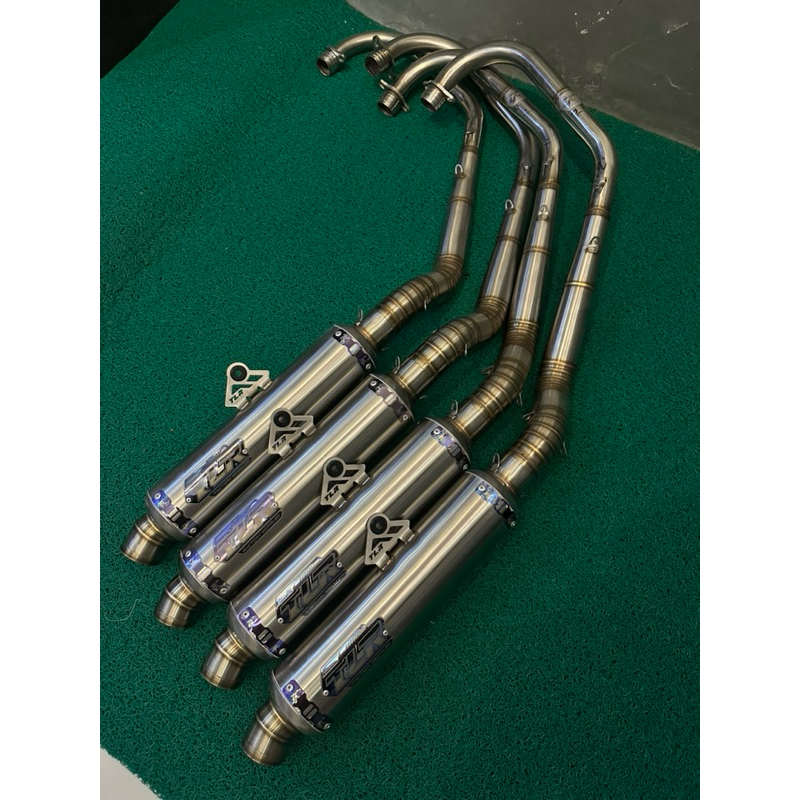 Fullset knalpot Tiger TLR factory muffler type bulat tutup jenong P-32 emblem blue terbaru