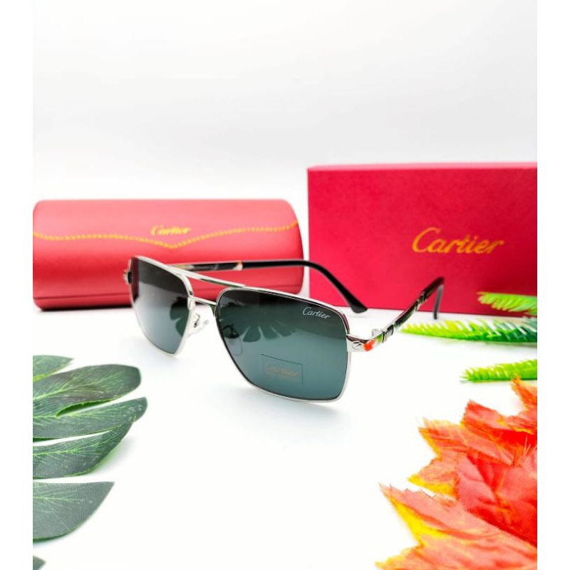 kacamata fashion pria cartier anti UV lensa kaca