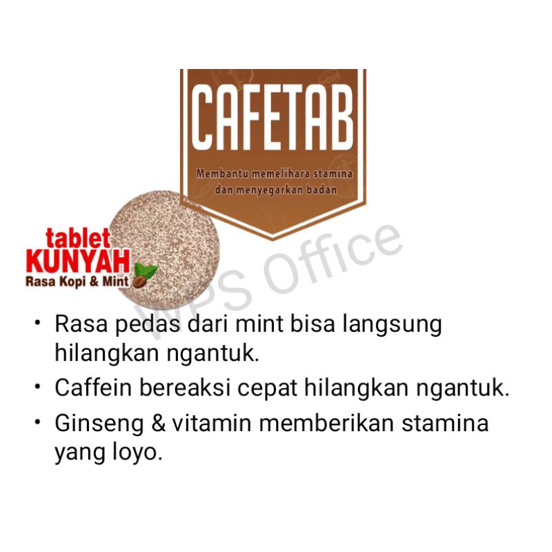 Cafetab Box Anti Ngantuk Tablet Kunyah Pengganti Tabmax