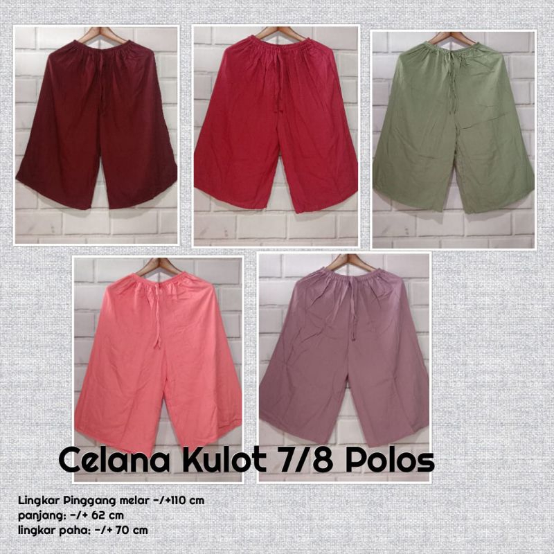Celana 7/8 Polos Rayon Bali Bahan Adem / Kulot 7/8 Polos Bali / Celana Bali