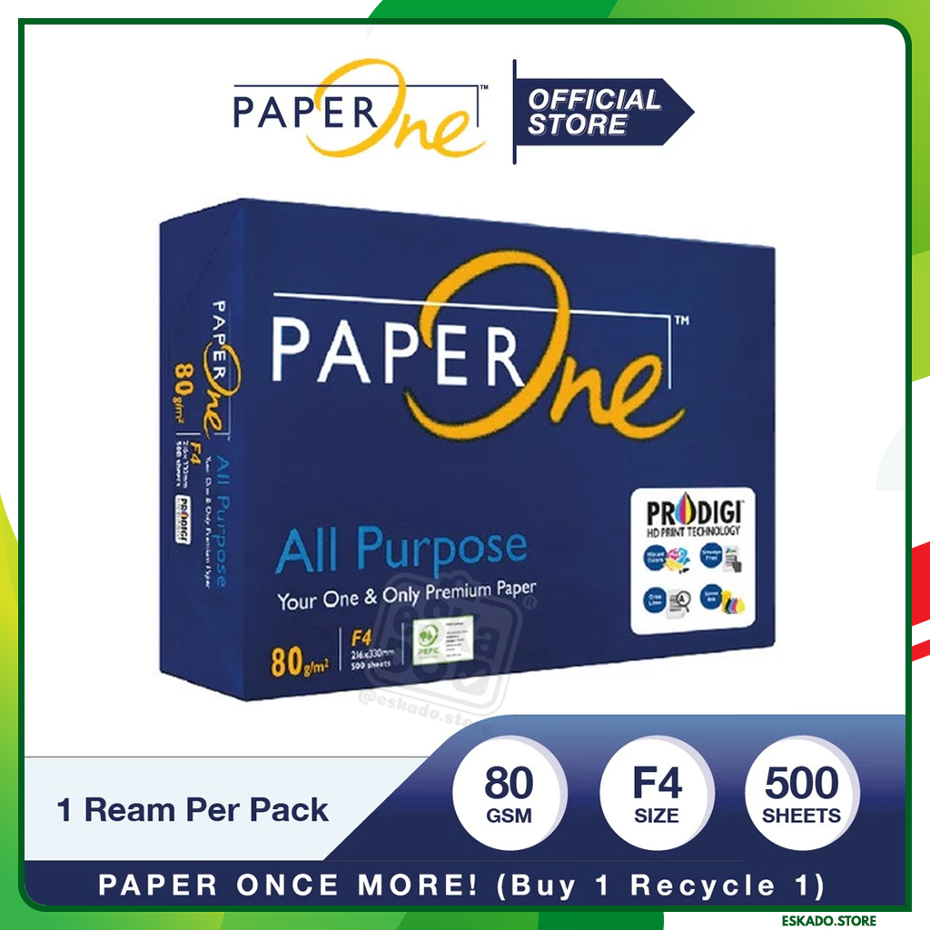 

Kertas HVS Paper One / Kertas Fotocopy F4 80 Gsm (1 Ream = 500 Lembar)