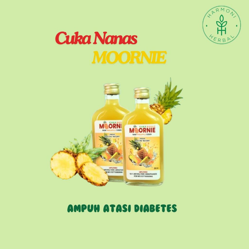 

Cuka Nanas Moornie Turunkan Kadar Gula Darah Atasi Diabetes 100% Nanas Utuh with Mother Non Nenavin