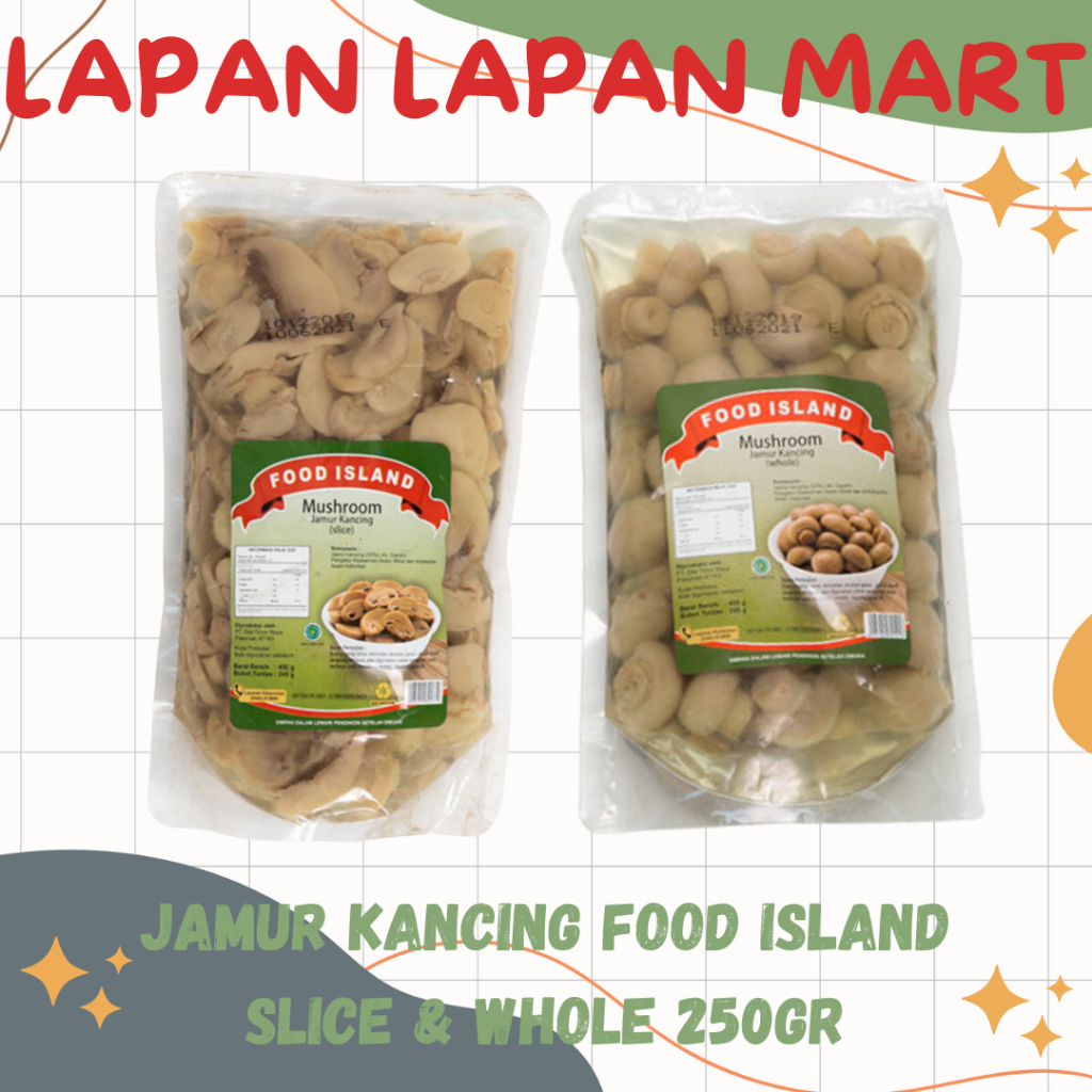 

Jamur Kancing Food Island Slice & Whole 250gr