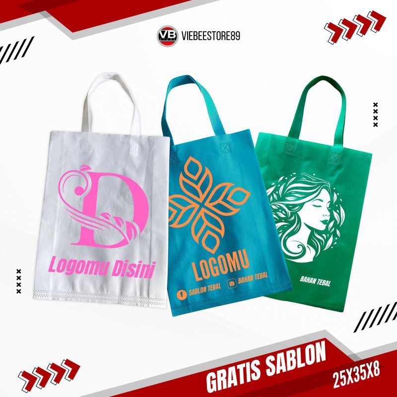 

GOODIE BAG SPUNBOND MURAH FREE SABLON CUSTOM PROMOSI TAS TALI PRESS LIPAT SAMPING GRATIS CETAK DESAIN NAMA ANIMASI KARAKTER KARTUN REQUEST 1 HARI BERES BAHAN TEBAL KANTONG BELANJA ANTI LUNTUR UKURAN BESAR MUAT BOX ULTAH SYUKURAN HAJI KHITAN ANAK 25.35.8