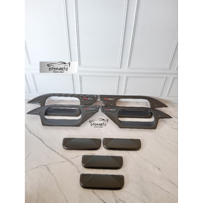 COVER OUTER DAN HANDLE PINTU MOBIL AGYA TAHUN 2013-2022 MODEL SAYAP HITAM DOFF TRD SPORTIVO