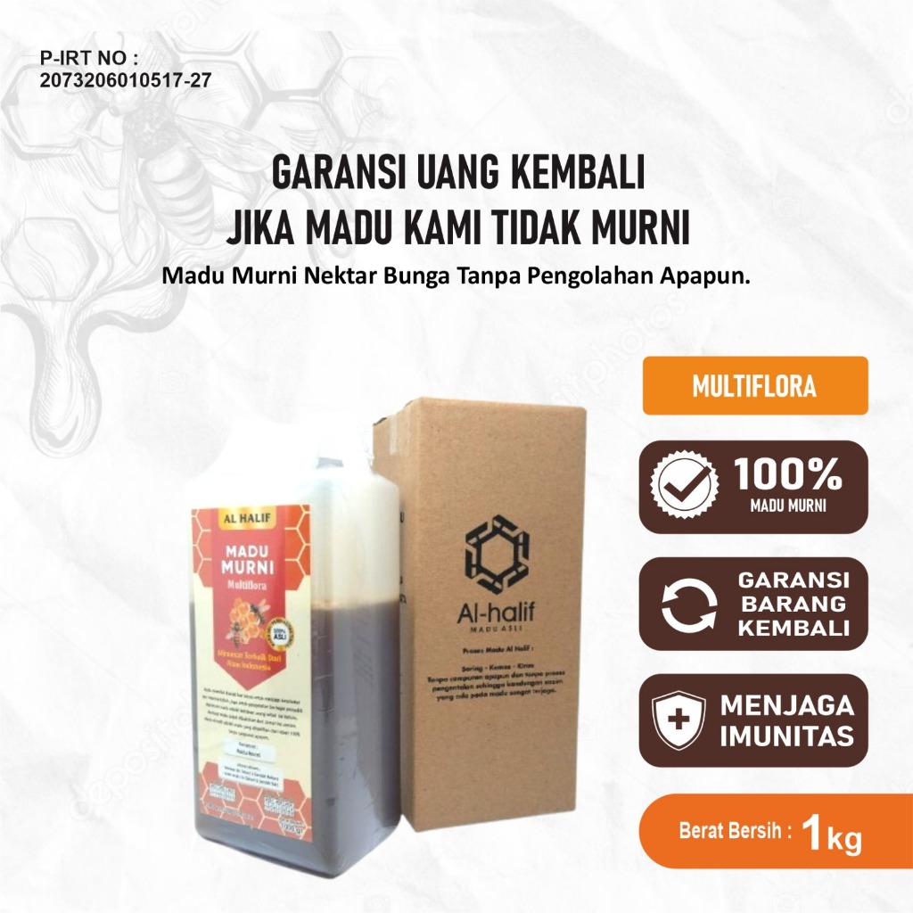 

Madu Murni Asli 100%/Madu Murni Original 1kg/Madu Murni Multiflora 1kg