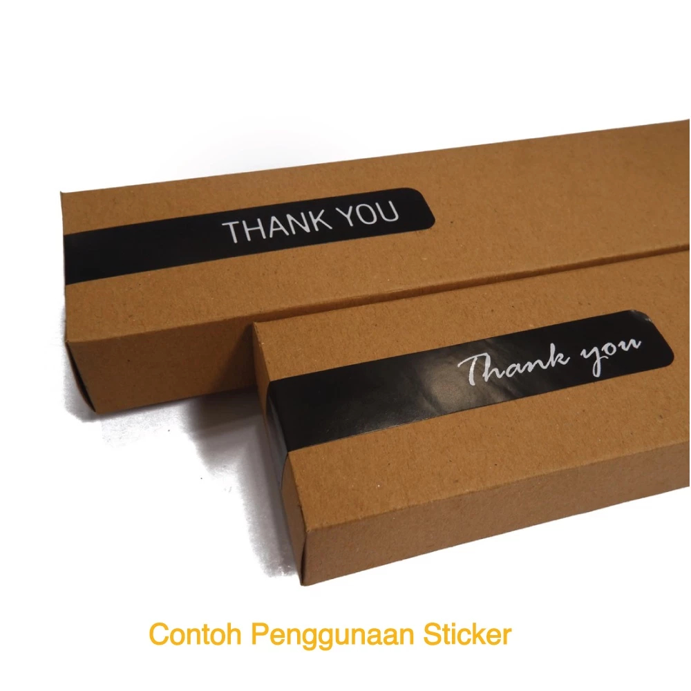 

stiker seal thank you ukuran 2x12cm harga 10pcs label bungkus kemasan kotak kue