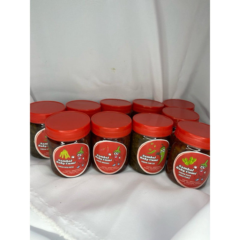 

Sambal Baby Cumi/Varian original/Cabe ijo/Daun jeruk purut/Pete