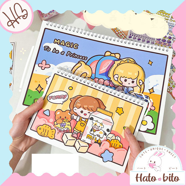 

Buku sticker kosong A4 dan A5 reusable bisa digunakan berulang kali buku buat tempelan koleksi stiker kawai estetik aesthetic lucu cute HB1310